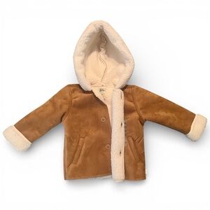 Cozy Tan Hooded Jacket with Cream Lining